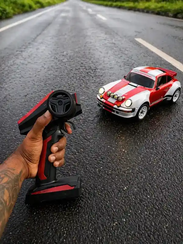Vintage Red and White RC Sports Car
