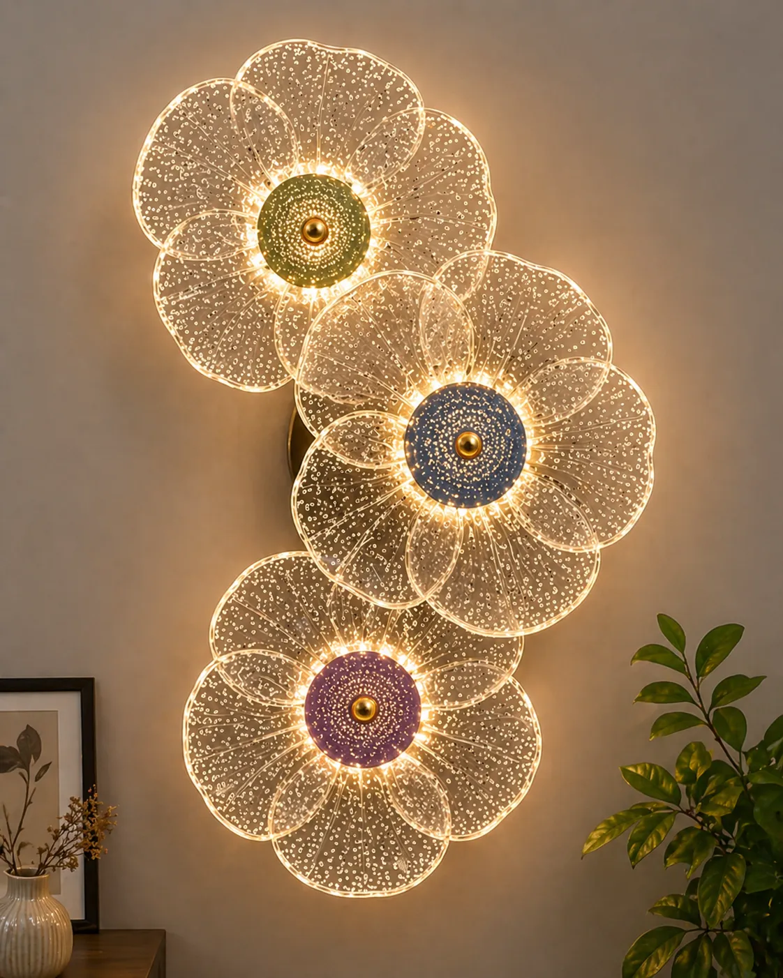 Floral LED Wall Lamp Decor