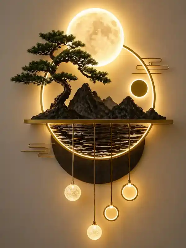 Zen Bonsai Moon LED Wall Decor