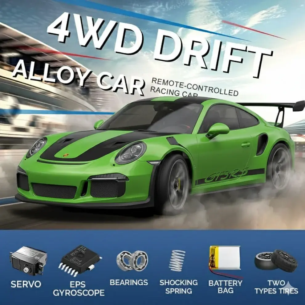 Green 4WD Alloy Drift RC Car